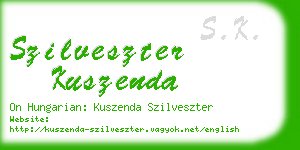 szilveszter kuszenda business card